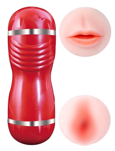 Мастурбатор вагина и ротик в колбе телесного цвета BOSS of TOYS BOSS CLEO Double Delight - 1