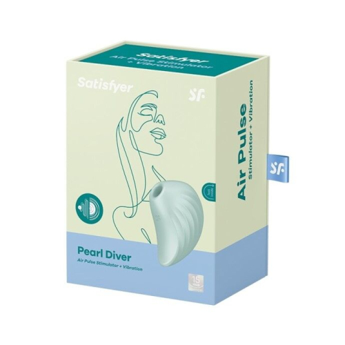 Вакуумний кліторальний міні стимулятор з вібрацією Блакитний Satisfyer Pearl Diver - 5
