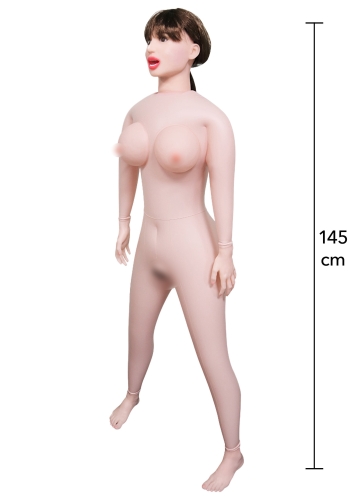 Секс-кукла с вагиной ртом и анусом бежевого цвета Hidden Desire Foxy Roxy Fuck Dolls 1450 мм - 1