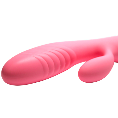 Вібратор кролик вагінальний та з відростком для клітора рожевий Blue massager - 7