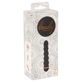 Вібратор із стимулюючим рельєфом чорного кольору Bendy Wavy Vibrator