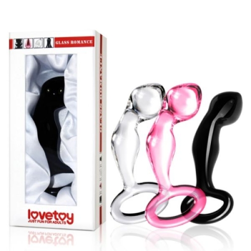 Скляний фалоімітатор вигнутий lovetoy рожевий - 2