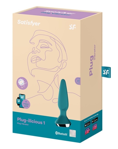 Анальна вібропробка блакитна Satisfyer Plug-ilicious 1 Petrol - 6