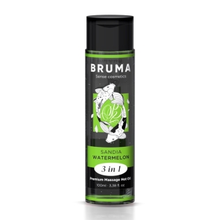 Массажное масло с тепловым успокаивающим эффектом со вкусом арбуза Bruma Premium Massage Hot Oil Watermelon 3 In 1 100мл