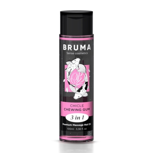 Масажне масло Лубрикант з ароматом жуйки Bruma Premium Massage Hot Oil Chewing Gum 3 в 1 - 1