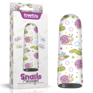 Компактный вибратор для клитора с принтом Lovetoy Rechargeable Snails Massager