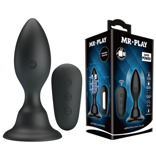 Анальний стимулятор з вібрацією чорний MR PLAY VIBRATING ANAL PLUG - 1
