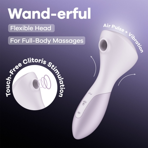 Вибромассажер с вакуумной клиторальной стимуляцией сиреневый Satisfyer Wand-erful - 8