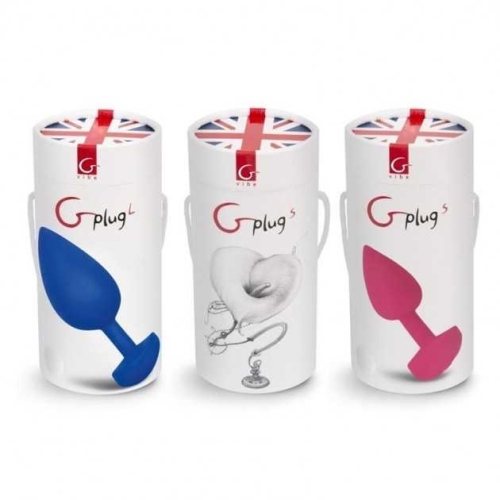 Велика анальна вібропробка силіконова синя Gvibe Gplug розмір L - 7