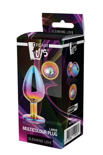 Анальна пробка райдужна з райдужним каменем 9,5 х 4,3 см Dream Toys Gleming Love - 2