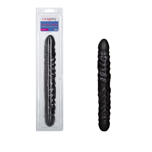 Двухсторонний фаллоимитатор реалистичный черного цвета California Exotic Novelties - 1