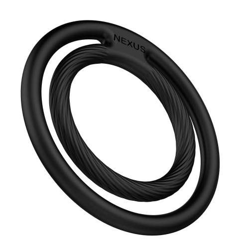 Эрекционное кольцо на член черного цвета Nexus Enduro Double - 3