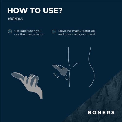 Мастурбатор із вібрацією для чоловіків синього кольору Boners Electric Masturbator - 12
