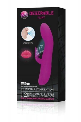 Вібратор з вакуумною стимуляцією клітора рожевий DESIRABLE FLIRT MC03 - 7