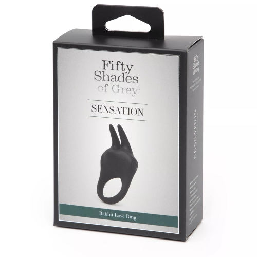 Эрекционное виброкольцо серого цвета Fifty shades of grey Sensation rechargeable vibrating love ring - 6