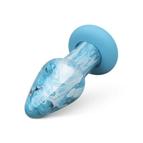 Скляна анальна пробка блакитного кольору Gildo Ocean Curl - 3