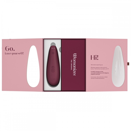 Вакуумний стимулятор для клітора бордового кольору Womanizer Classic 2 - 10