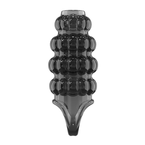 Стимулююча насадка на член із пухирцями чорна Meleon - Dominate Beads Locking Sleeve - 2