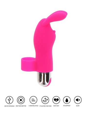 Вибратор на палец для клитора в виде кролика розовый Toy Joy Bunny Pleaser - 5