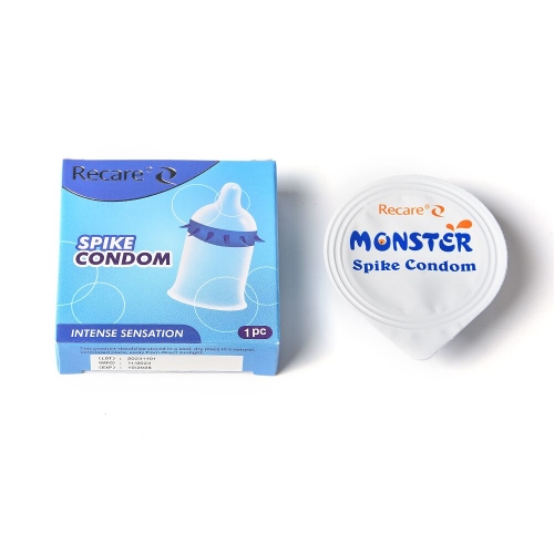 Презерватив прозорий із шипами Recare Spike Condom - 4