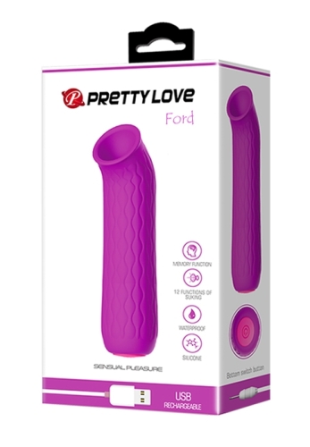 Вакуумний стимулятор клітора силіконовий фіолетовий Pretty Love Ford - 10