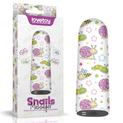 Компактний вібратор для клітора з принтом Lovetoy Rechargeable Snails Massager - 1