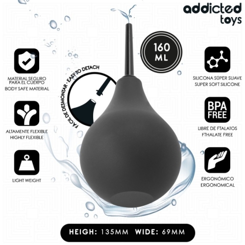 Анальная клизма черная Addicted Toys Travel Anal Cleaner 160 мл - 2