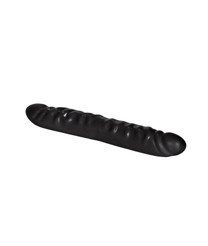 Двухсторонний фаллоимитатор реалистичный черного цвета California Exotic Novelties - 4
