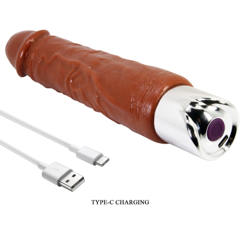 Вібратор реалістичний коричневий LYBAILE Pretty Love Rufus Pro Realistic Vibrating Dildo - 8