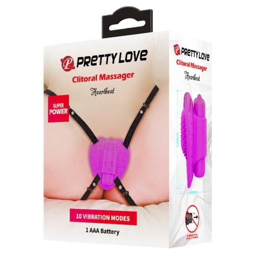 Вибротрусики Стимулятор клитора бабочка фуксия Lybaile Pretty Love Heartbeat 10 режимов - 5
