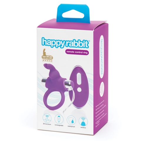 Эрекционное виброкольцо розового цвета с пультом ДУ Fifty shades of grey Happy rabbit remote control cock ring - 5