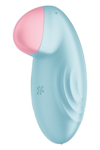 Клиторальный стимулятор с управлением со смартфона голубого цвета Satisfyer Tropical tip - 3