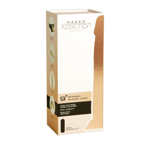 Фалоімітатор силіконовий на присосці Naked Addiction 9 Vanilla бежевий - 8