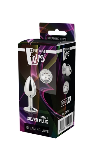 Анальная пробка серебристая с бесцветным камнем 7,1 х 2,7 см Dream Toys Gleming Love - 2
