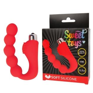 Вібратор для вагінальної і анальної стимуляції SWEET TOYS L 115 мм d 24 мм, Колір Червоний