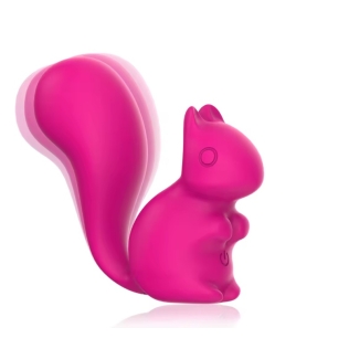 Мини-вибратор клиторальный в форме белочки розовый Every Night Toys Debbie 10 режимов вибрации