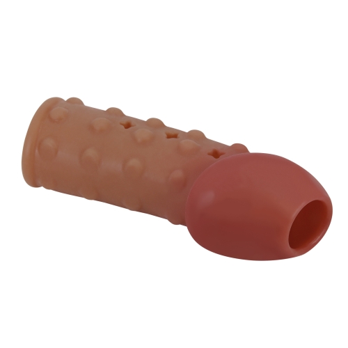 Стимулирующая насадка на член рельефная коричневая Lybaile Pretty Love Penis Sleeve - 5