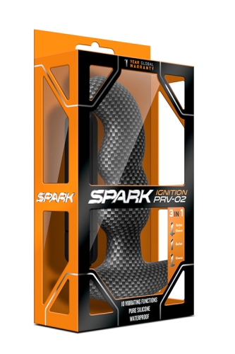 Анальний стимулятор чорний зі знімною вібропулею s PARK IGNITION PRV-02 CARBON FIBER - 4
