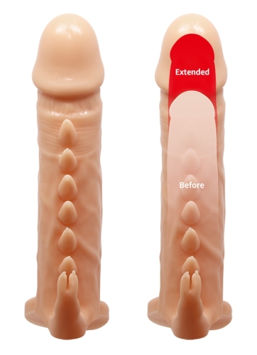 Насадка на член реалістична що подовжує тілесного кольору LYBAILE PREETTY LOVE Penis Sleeve Emmitt - 3