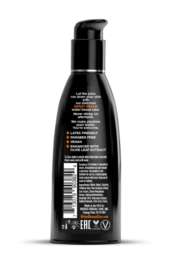 Оральный лубрикант на водной основе со вкусом персика Wicked sensual care Аqua 60 мл - 2