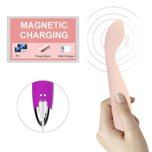 Вагінальний вібратор для точки G пудровий Blue massager Flamingo - 3