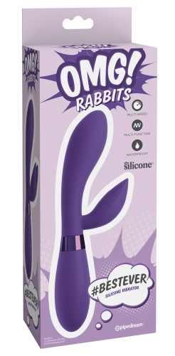 Вібратор із відростком для клітора фіолетового кольору Pipedream Omg Rabbits - 2