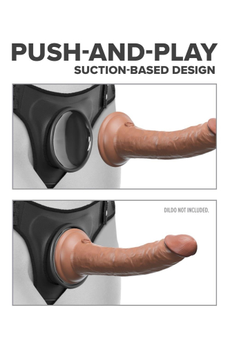 Трусики для страпона с подтяжками черные Pipedream Body Dock - 3