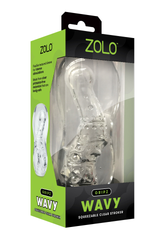 Мастурбатор з пухирцями для чоловіків прозорого кольору Zolo Gripz Wavy - 2