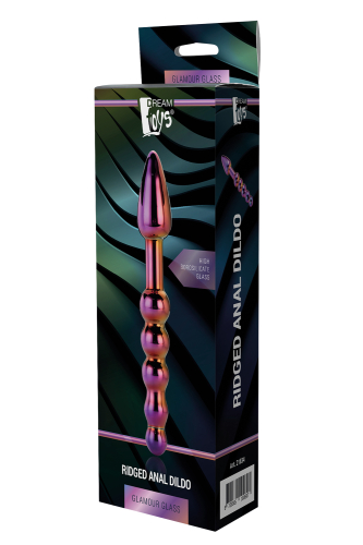 Двостороння анальна пробка та анальні кульки скляні рожевого кольору Dream Toys Ridged - 2