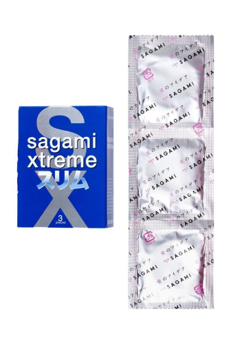 Презервативы супертонкие из натурального латекса Sagami Xtreme Feel Fit 3 штуки - 3