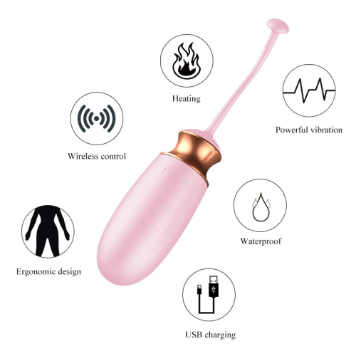 Віброяйце з підігрівом і пультом ДУ Vibrating Silicone Love EGG USB - 11