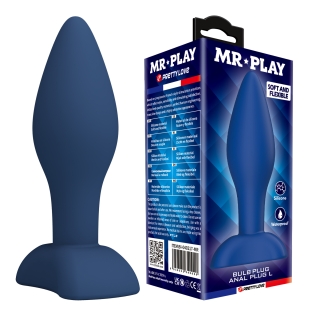 Анальна пробка силіконова синя LYBAILE MR.PLAY - Bulb Anal Plug розмір L