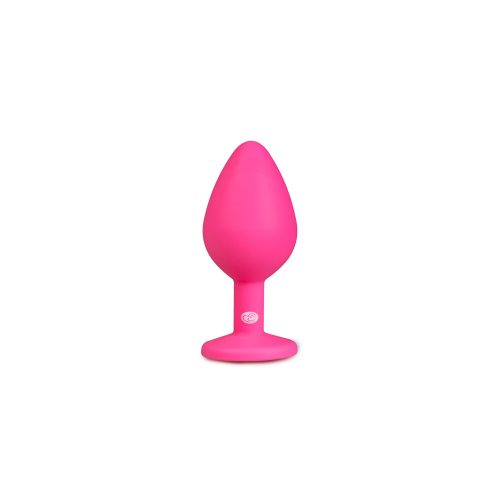 Анальная пробка силиконовая розовая с серебристым кристаллом EasyToys длина 85 мм - 2