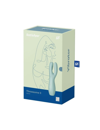 Клиторальный вибростимулятор силиконовый бирюзовый Satisfyer Threesome 3 - 4